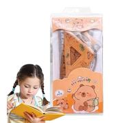 Geometry Ruler Tool Set, Cute Capybara Ruler Set, 4X Capybara Protractor, Straight Triangle Ruler Set, Straight Edge Ruler, Protractor, Mathematical Geometry Tool for Drawing