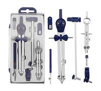 Geometry Set,7 Pcs Professional Compass Set Compass Drawing Tool Math Compass Geometry Compass with Spring Bow Head Drawing Compass Sets Math Drafting Dividers Tool Set for School, Woodworking