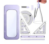 Geometry Set - Compass Drawing Tool for Study Classroom Sketching | Abs and Metal with Storage Box, Drafting Tools Stationery for Kids Teens Girls Boys College School Measuring Projects