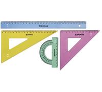 Geometry Set DONAU Large Pendant Packaging Assorted Colours/Writing and Correction Products/Type-Large/Material-Polystyrene (polistyrol) / Colour-Assorted Colours/Size-30cm, 13cm, 19cm