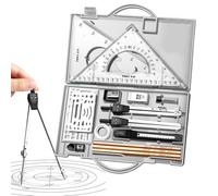 Geometry Set for Students, Compass Set - 16 x Math Geometry Kit | Drawing Tools with Storage Box, Drawing Supplies for Artist Architects - Engineers