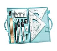 Geometry Set for Students, Compass Set - 16x Mathematical Geometry Kit, Drawing Tools with Storage Box, Writing Supplies for Student Artists Ensei