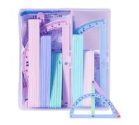Geometry Set for Students | Magnetic Ruler with Storage Box, Geometry Drawing Tools with Protractor, for Office School Technical Drawing Architecture
