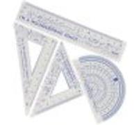 Legami - Geometry Set with 15 cm Ruler, 10 cm 60° Square, 180° Protractor for School, Includes Case, Flexible Material, Genius Motif