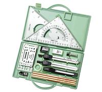 Geometry Set, Geometry Kit, 16x Precision Tool, Drawing Tools with Memory Box, Graphic Drawing Supplies for Architect Engineers