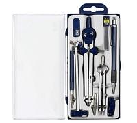 Geometry Set - Metal Compass and Drawing Tool for Students, Circle Drawing and Architecture Drafting Kit, 9-Piece Set