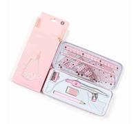 Geometry Set, Protractor Drafting Tools 1 Pencil for Compass, 1 Pencil Sharpener, 2 Rulers, 1 Straight Ruler, 1 Protractor, 1 Graphic Compass, 1 White Eraser (#2)