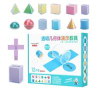 Geometry Shape Set - Math Learning Blocks, Educational Teaching Tools, Early Math Development Kit, Spatial Reasoning Toys | Geometry Shape Set Foam Design for toddlerse Student Learning Use