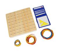 Geometry Shape Teaching Toy Set with Wood Geoboard and Elastic Rubber Bands for Teacher Teaching Basic Math Concepts Topological Pegboard