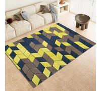 Geometry Simplicity Area Rugs, Modern Rug 120x180 cm, Foldable Rugs In Entertainment Area Rug for Machine Washable Non Slip Carpet, for Kitchen Bedroom Living Room 1e151