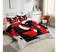 Geometry Single Duvet Cover Sets Kunst Bedding Set 3 Pieces - 110gsm Soft Brushed Microfiber Quilt Cover, Bed Set with 2 Pillowcases 50x75 cm, Zipper Closure -kK5607