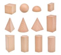 Geometry Solids | Wooden Solid Figures Geometry Miniature Set - Educational Preschool Learning Geometry Set,Geometry 3D Shapes Building Kit for Children