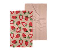 GEOMETRY Spring Kitchen Towels - Quick Dry Microfiber Cloth Spring & Summer Dish Towels for Kitchen Drying - Premium Quick Dry Towel - Strawberry Sunshine, 18" x 30" - 2-Pack
