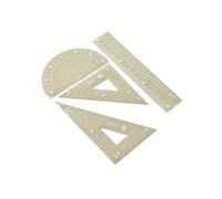 Geometry Tools Set with Plastics Ruler, Protractor, Square for Math Class & Technical Drafting Tool Includes