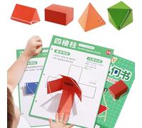 Geometry Workbook - Promotes Spatial Awareness, 350g Solid Geometric Models, Interactive Teaching Aid, Study Book for Thick Paper Material | Math Manual for Children and Teens