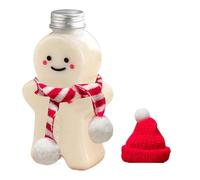 Geonoy Christmas Gingerbread Man Bottles, Christmas Juice Bottles with Hat and Scarf, 500ml Empty Beverage Container for Milk Juicing Wine Tea, Holiday Party Supplies