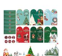 Geonoy Funny Christmas Cards, with Stickers Assorted, Christmas Greeting Cards with Envelopes, for Holiday Mom Grandma Family Home Office School Stocking Stuffers Party Decorations