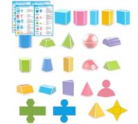 Geonoy Geometric Shapes for Classroom - 20-Piece STEM Educational Learning Perspective,Classroom Pattern Teaching Blocks - for Play Learning Demonstration Education Teacher Students Kindergarten