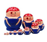 Geonoy Nesting Dolls for Kids | Animal Theme Educational Stacking Toy - Traditional Russian Nesting Dolls - for Kids Boys Girls Cultural Art Collectors Interior Design Enthusiasts Educators Parents