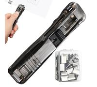 Geonoy Push Binder Clip Stapler,Reusable Document Binding | Clamp Dispenser Paper Clip Stapler,for Home School Classroom Desktop Paper Document Documents Bills Files Books