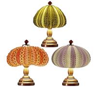 Geonoy Sea Urchin Night Light, Creative Beach Themed Sea Urchin Shell Night Lamp, Miniature Table Sea Urchin Shell Night Lamp, Sea Atmosphere Lamp,Led Night Light for Desktop Ornament