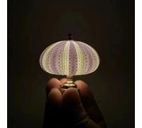 Geonoy Sea Urchin Night Light, Creative Beach Themed Sea Urchin Shell Night Lamp, Miniature Table Sea Urchin Shell Night Lamp, Sea Atmosphere Lamp,Led Night Light for Desktop Ornament