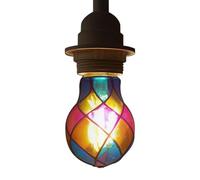 Geonoy Stain Glass Light Bulbs Indoor - E26 4W 120V LED Colored Lightbulb - Atmosphere Lighting - for Halloween Party Festive Bedside Lamp Indoor Christmas Room Garden Balcony Decor