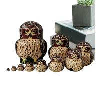 Geonoy Wooden Nesting Dolls | Wooden Animal Pattern Stacking Toy - Decorative Nesting Dolls Home Decor - for Kids Boys Girls Cultural Art Collectors Interior Design Enthusiasts Educators Parents Home