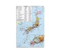 Geopolitical Map of Japan Canvas Art Poster And Wall Art Picture Print Modern Family Bedroom Decor Posters 12x18inch(30x45cm)
