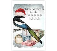 Geordie Magpie Christmas Card