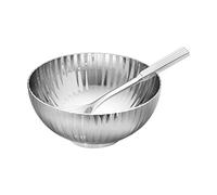 Georg Jensen Bernadotte Salt Cellar & Spoon - Mirror Polished Stainless Steel - Set by Sigvard Bernadotte - 7.4 cm