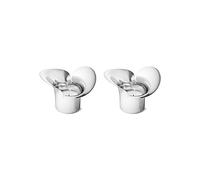 Georg Jensen Bloom Botanica Tea Light Candle Holder Set in Silver - Mirror Polished Stainless Steel - Pack of 2