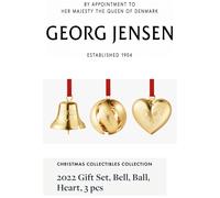 Georg Jensen Christmas set 2022 Brass platted with 18 karat gold 3 pc Gift Box