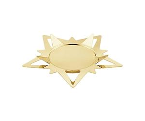 Georg Jensen Christmas Star Pillar Candle Holder - Gold Plated Stainless Steel - Classic Holiday Decoration by Flemming Eskildsen