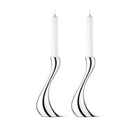 Georg Jensen Cobra Large Candleholder Set - Mirror Polished Stainless Steel - Designed by Constantin Wortmann - Elegant Candlesticks - Pack of 2