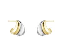 Georg Jensen Curve Sterling Silver 18ct Yellow Gold Small Hoop Earrings GGN-1232