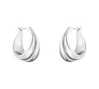 Georg Jensen Curve Sterling Silver Hoop Earrings