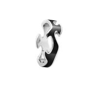 Georg Jensen Fusion 18ct White Gold Black Lacquer Centre Ring - 55 GGN-1775/55
