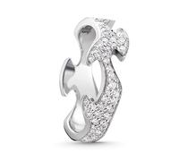 Georg Jensen Fusion 18ct White Gold Diamond Pave Centre Ring - 59 GGN-1282/59