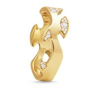 Georg Jensen Fusion 18ct Yellow Gold Diamond Pave Centre Ring - 50