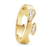 Georg Jensen Fusion 18ct Yellow Gold Diamond Pave End Ring AA - 55 GGN-1486/55