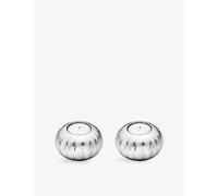 Georg Jensen Georg Jensen Bernadotte Stainless-Steel Tealight Candleholders Set Of Two Stainless Steel
