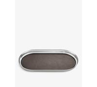 Georg Jensen Georg Jensen Manhattan Stainless Steel and Leather Tray 35X18cm