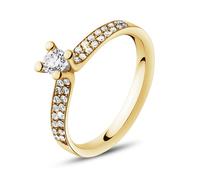 Georg Jensen Magic 18ct Yellow Gold Diamond Pave Set Solitaire Ring - 52 GGN-797/52
