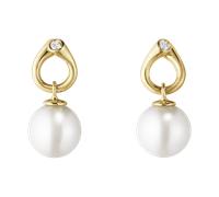Georg Jensen Magic 18ct Yellow Gold Diamond Pearl Earrings - TITLE Yellow Gold GGN-137