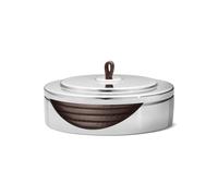 Georg Jensen Manhattan Stainless Steel Leather Four Piece Coaster Set - Silver GGN-1527