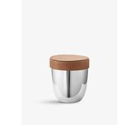 Georg Jensen Mirror Polished and Leather Stainless Steel Dice Cup Set