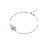 Georg Jensen Stine Goya Daisy Sterling Silver Green and Blue Enamel Chain Bracelet - Silver