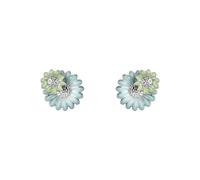 Georg Jensen Stine Goya Daisy Sterling Silver Green and Blue Enamel Stud Earrings - Silver