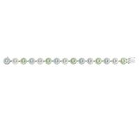 Georg Jensen Stine Goya Daisy Sterling Silver Green and White Enamel Bracelet - S/M